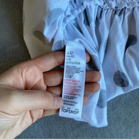 Topshop black and white polka dot tanktop size small - Picture 7 of 7